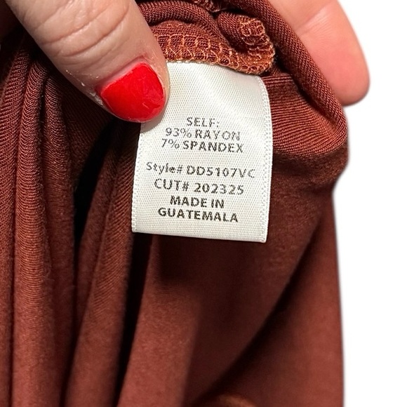 Fore Slinky Soft Rust Brown Open Back Sleeveless Halter Midi Dress Small NWOT - Picture 9 of 9